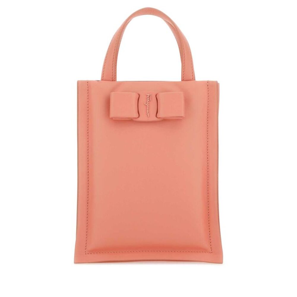 Salvatore Ferragamo Women Salmon Nappa Leather Mini Viva Bow Handbag